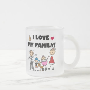 I Love My Family Tshirts and Gifts Frosted Glass Coffee Mug