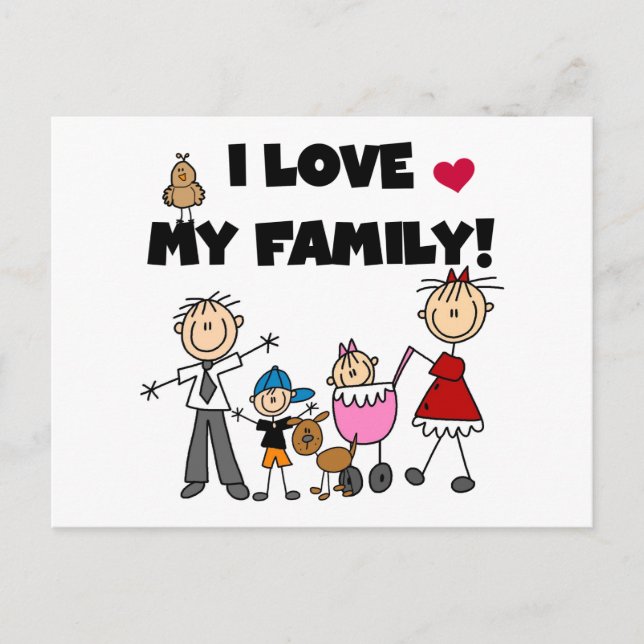 I Love My Family Tshirts and Gifts Postcard (Front)