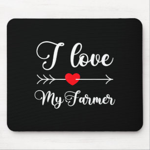 I Love My Farmer Quote Farmer's Wife Girlfriend Hu Mouse Mat