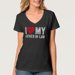 I Love My Father In Law Red Heart Father's Day T-Shirt