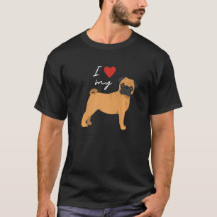 I Love My Fawn Pug Dog T-Shirt