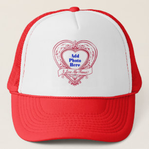 I Love My Fiancé! Photo Red Hearts Trucker Hat