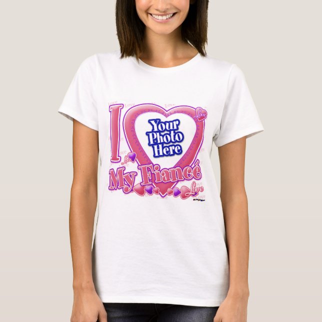 I Love My Fiancé pink/purple - photo T-Shirt (Front)
