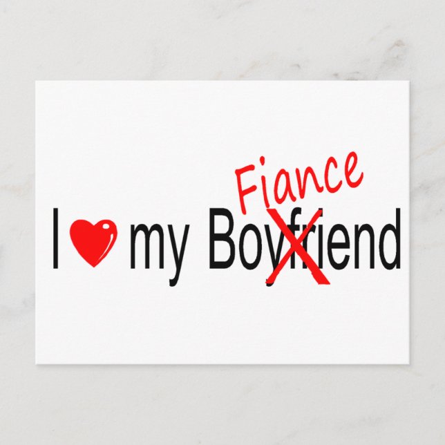 I Love My Fiance Postcard (Front)