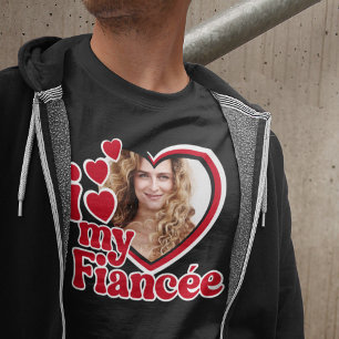 I Love My Fiancée Custom Photo T-Shirt