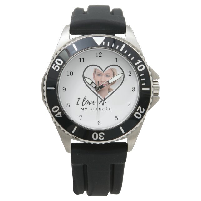 I Love My fiancée - Personalised Best Friend Cute Watch (Front)