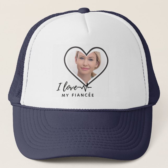 I Love My fiancée - Personalized Best Friend Cute Trucker Hat (Front)