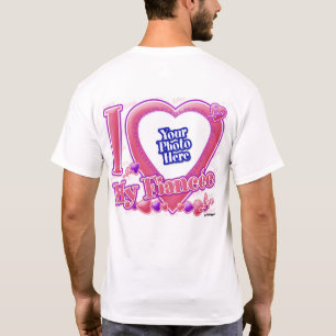 I Love My Fiancée pink/purple - photo back T-Shirt
