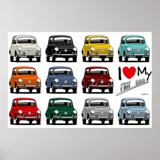 I love my Fiat 600  Poster