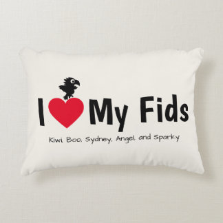 I Love My Fids Feathered Kids Parrot Decorative Cushion