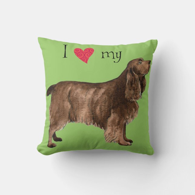 I Love my Field Spaniel Cushion (Front)