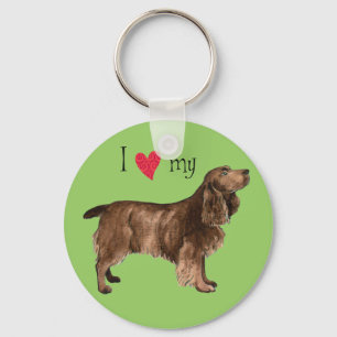I Love my Field Spaniel Key Ring