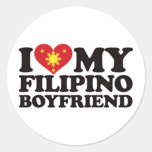 I Love My Filipino Boyfriend Classic Round Sticker