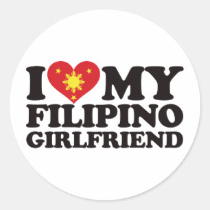 I Love My Filipino Girlfriend Classic Round Sticker