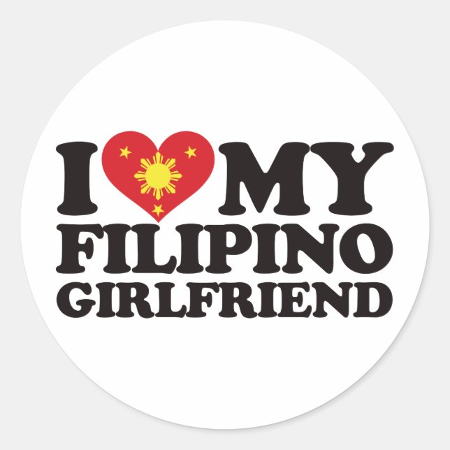 I Love My Filipino Girlfriend Classic Round Sticker (Front)