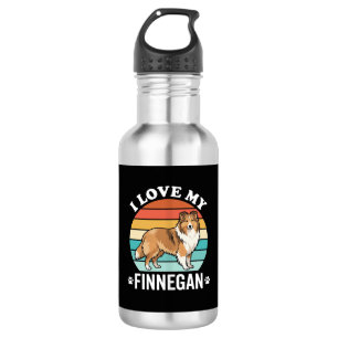 I Love My Finnegan Sheltie Retro Sunset 532 Ml Water Bottle