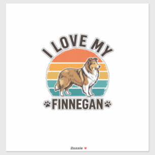 I Love My Finnegan Vintage Dog Name Shirt Design_1