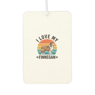 I Love My Finnegan Vintage Dog Name Shirt Design_1 Car Air Freshener