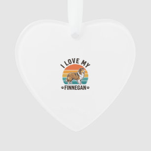 I Love My Finnegan Vintage Dog Name Shirt Design_1 Ornament