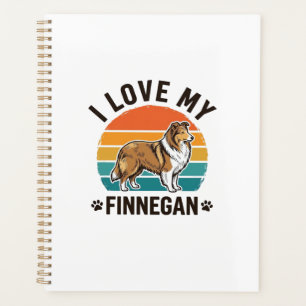 I Love My Finnegan Vintage Dog Name Shirt Design_1 Planner