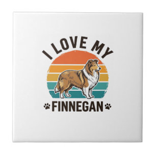 I Love My Finnegan Vintage Dog Name Shirt Design_1 Tile