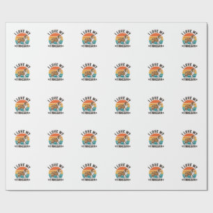 I Love My Finnegan Vintage Dog Name Shirt Design_1 Wrapping Paper