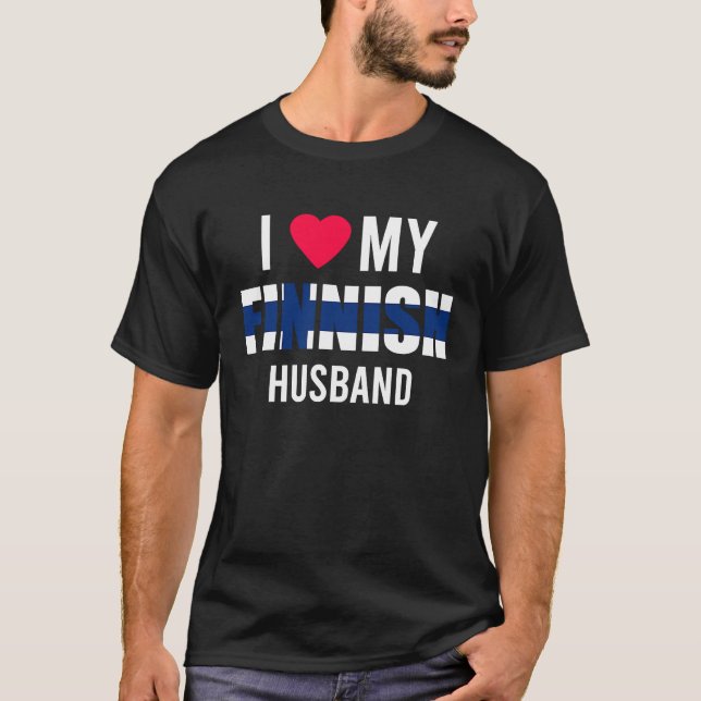 I Love My Finnish Husband Valentines Day T-Shirt (Front)