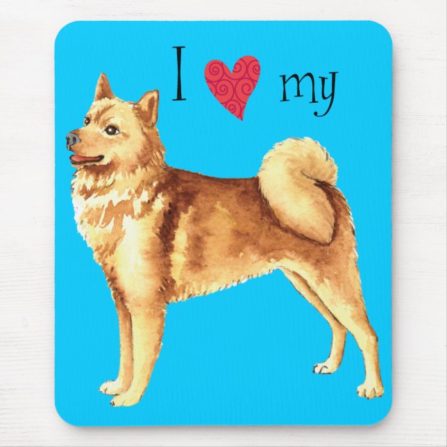 I Love my Finnish Spitz Mouse Mat (Front)