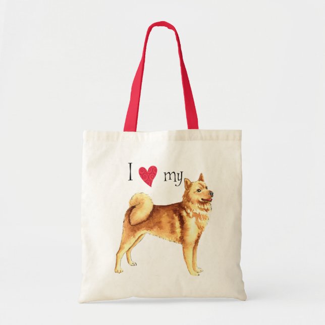 I Love my Finnish Spitz Tote Bag (Front)