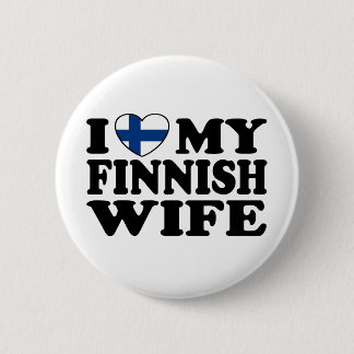 I Love My Finnish Wife 6 Cm Round Badge