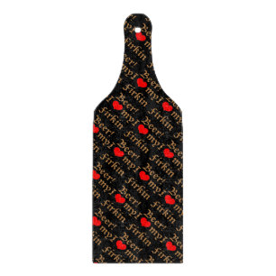 I Love my Firkin Beer! Glass Cutting Board Paddle