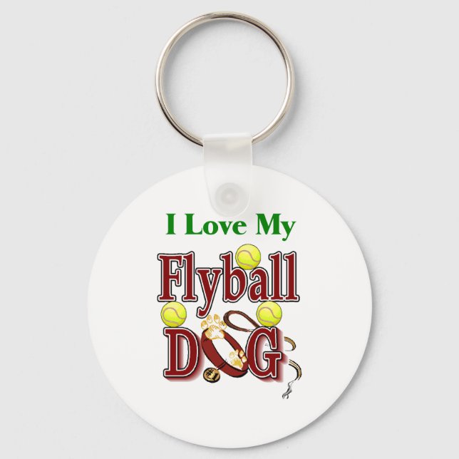 I love my flyball dog key ring (Front)