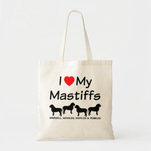 I Love My Four Mastiff Dogs Bag