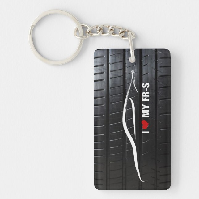 I Love My FR-S with tire tread Key Ring (Front)