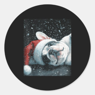 I Love My French Bulldog Christmas Cute  Classic Round Sticker