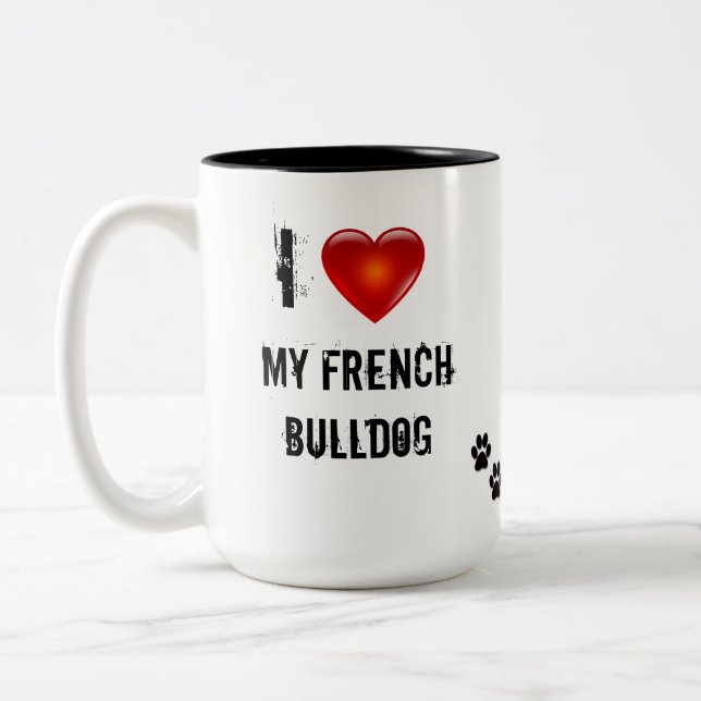 i love my french bulldog coffee mug (Left)