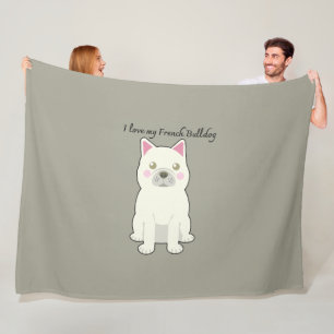I Love my French Bulldog Fleece Blanket