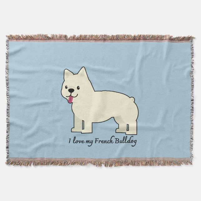 I love my French Bulldog Throw Blanket (Front)