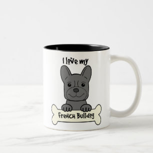 I Love My French Bulldog Two-Tone Coffee Mug