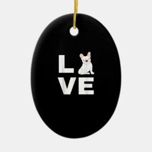 i love my frenchie french bulldog dog lover gift ceramic tree decoration
