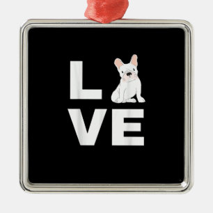 I Love My Frenchie French Bulldog Dog Lover Gift Metal Tree Decoration