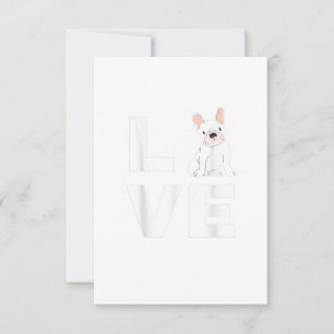 I Love My Frenchie French Bulldog Dog Lover Gift RSVP Card