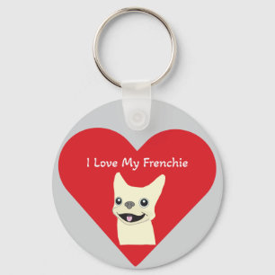 I love my Frenchie, Lavender Key Ring