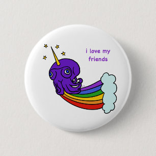 i love my friends octopus button
