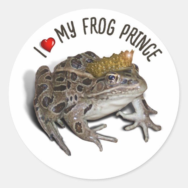 I Love My Frog Prince Classic Round Sticker (Front)