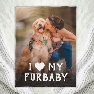 I Love My Furbaby Dog Fleece Blanket