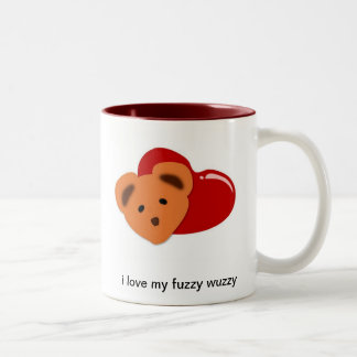 i love my fuzzy wuzzy Two-Tone coffee mug