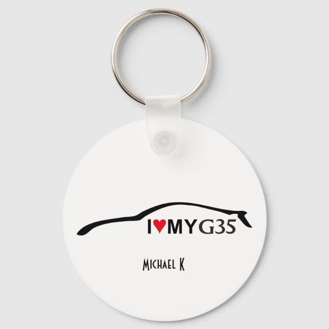 I Love my G35 Key-Chain Silhoeutte Logo Key Ring (Front)