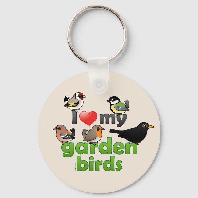 I Love My Garden Birds Key Ring (Front)
