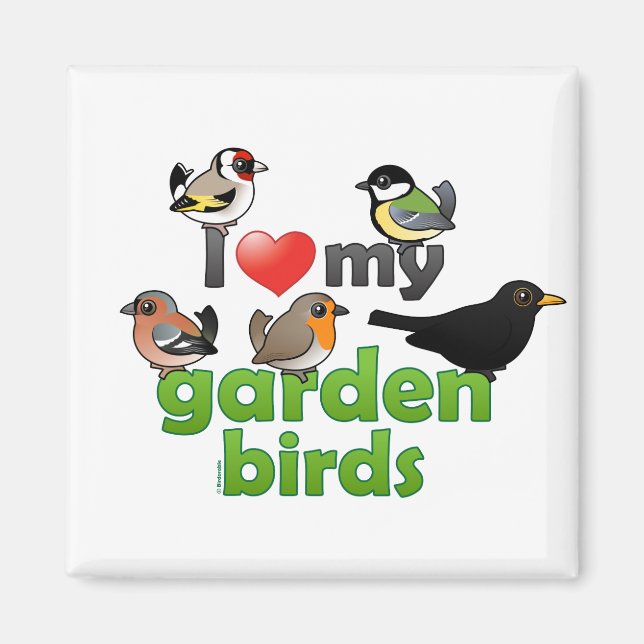 I Love My Garden Birds Magnet (Front)